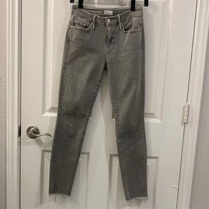 Mother looker ankle fray gray jeans